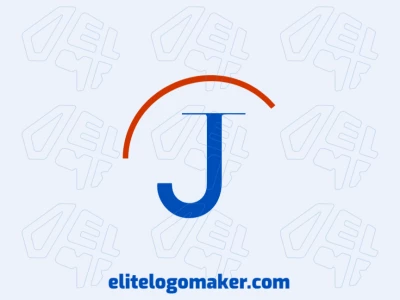 Un logotipo refinado y elegante con la letra inicial 'J' en azul, diseñado con líneas limpias y una estética sofisticada.