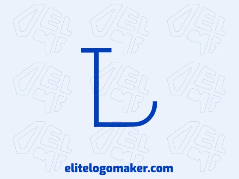 Un logotipo hermoso con la letra inicial 'L' en azul, diseñado con líneas elegantes y una estética visualmente atractiva.