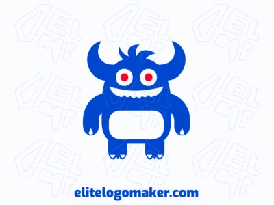 Un monstruo azul genial con un ojo rojo llamativo, diseñado en estilo mascota con rasgos audaces y dinámicos para una apariencia única y atractiva.