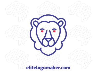 Diseño de logo concepto con cabeza de oveja azul en estilo monoline, combinando minimalismo con elementos modernos y claros.
