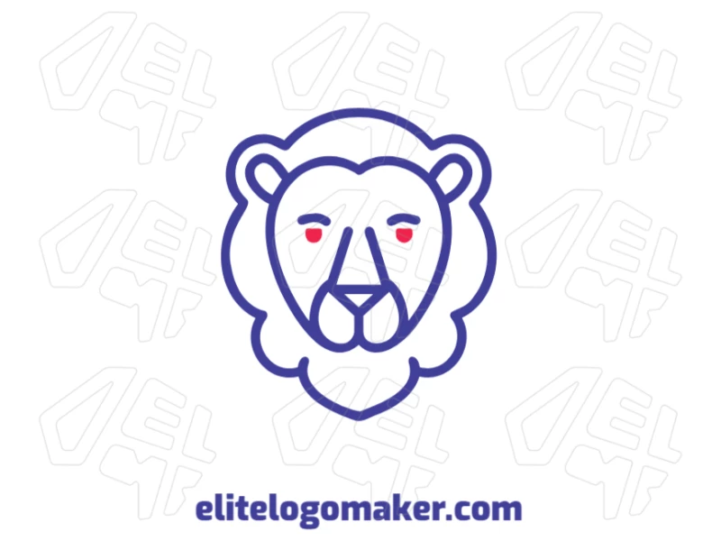 Cabeza De Oveja Azul Con Estilo Monoline - Creador De Logotipo Simple Diseño de logo concepto con cabeza de oveja azul en estilo monoline, combinando minimalismo con elementos modernos y claros.