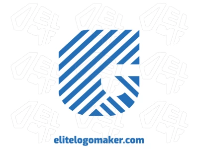 Logotipo excelente con la letra "G" azul y a rayas en estilo de letra inicial, perfecto para una identidad de marca profesional y elegante.