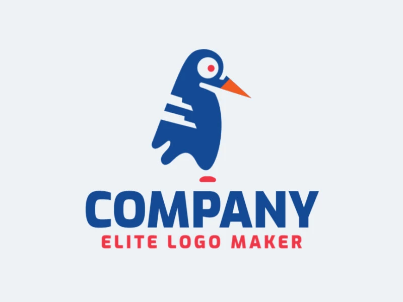 Cree un logotipo memorable para su negocio en forma de un pájaro azul con un estilo abstracto y un diseño creativo.