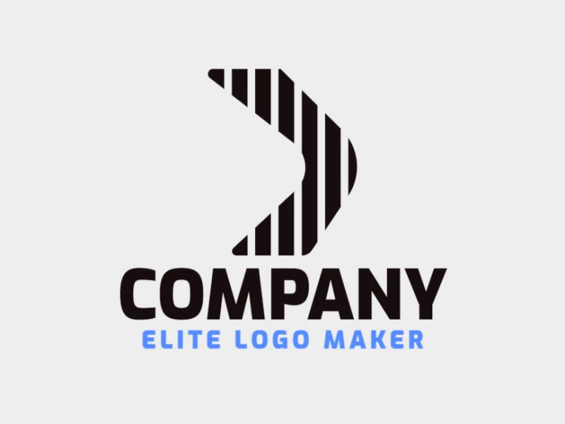 Cree un logotipo vectorial para su empresa, en forma de un bumerang, con un estilo minimalista, el color utilizado es el negro.