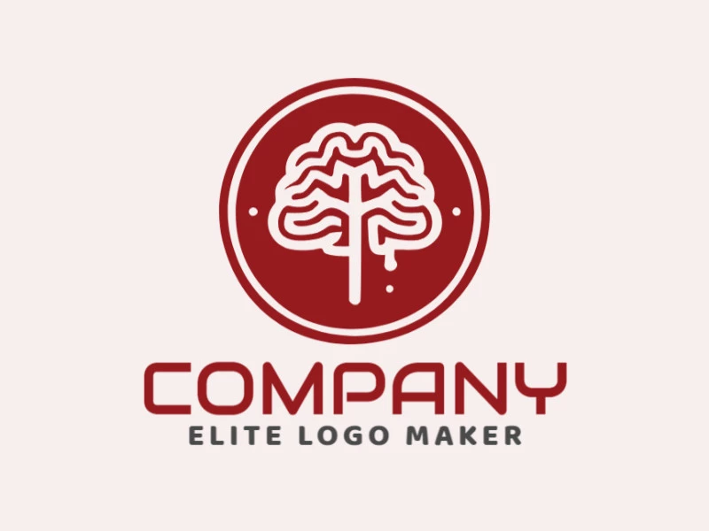 Logotipo memorable en forma de un cerebro con estilo circular y colores personalizables.