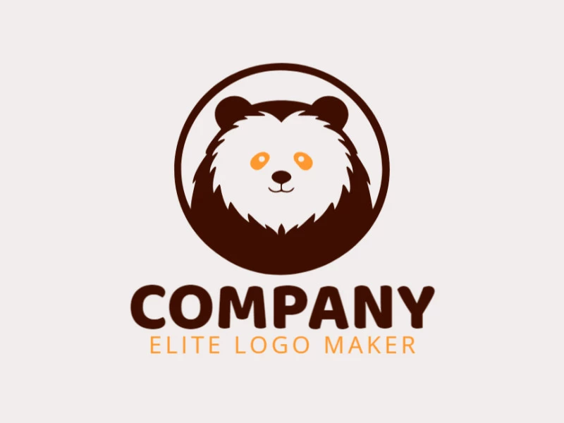 Logotipo personalizable en forma de un oso pardo con diseño creativo y estilo minimalista.