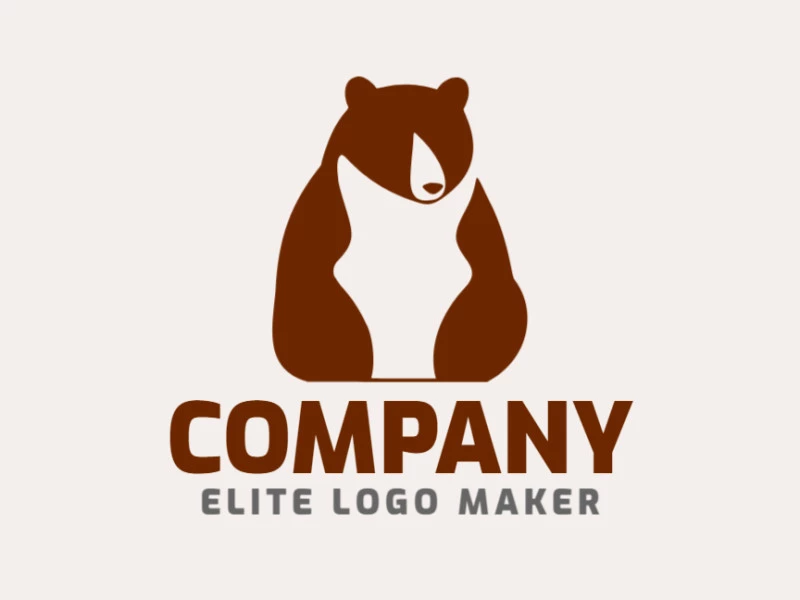 Logotipo profesional en forma de un oso pardo con un estilo minimalista, el color utilizado fue el marrón oscuro.