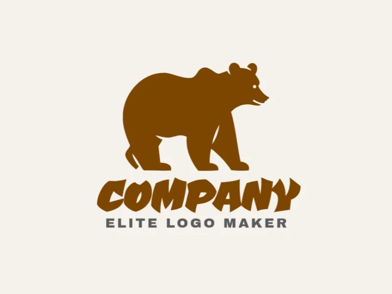 Un logotipo simple y profesional con un oso marrón, que irradia una sensación de fuerza y fiabilidad.