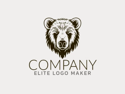 Un logotipo sofisticado y creativo con un prominente oso marrón, ideal para representar fuerza y confiabilidad.