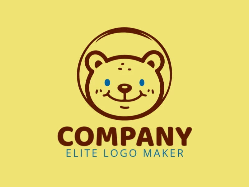 Un logotipo infantil distinguido y creativo con un oso pardo, destacándose como algo diferente.