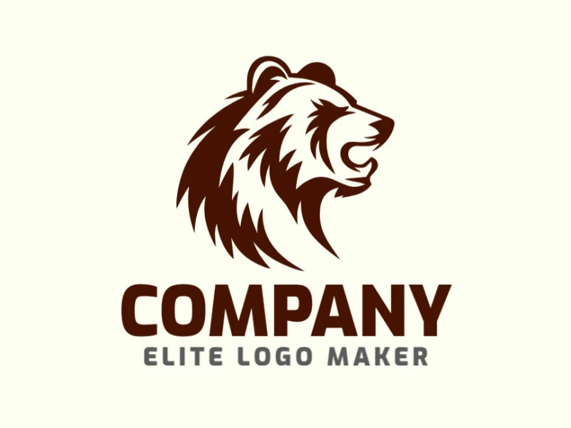 Un logotipo abstracto con un oso marrón, diseñado con creatividad y audacia.