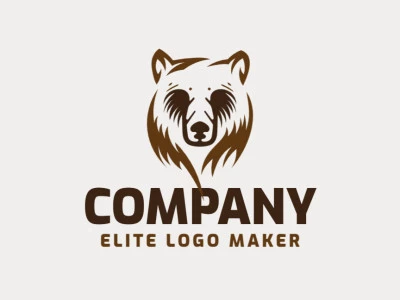 Logotipo creativo en forma de un oso pardo con diseño refinado y estilo simple.