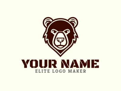 Un diseño de logotipo abstracto con una cabeza de oso marrón, elaborado en un estilo vectorial limpio para ofrecer una impresión visual moderna y audaz.