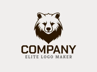 Logotipo creativo en forma de una cabeza de oso pardo con un diseño memorable y un estilo simple, el color utilizado es el marrón oscuro.