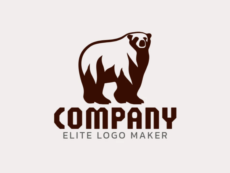 Logotipo profesional en forma de un oso pardo en alerta con diseño creativo y estilo mascota.