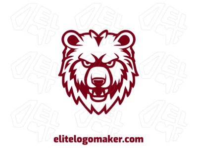Diseño económico de logo con un oso marrón con mirada alerta, creando una identidad visual abstracta y llamativa.