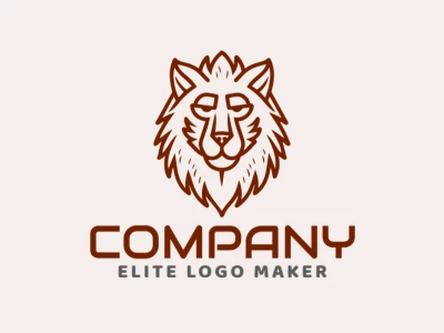 Un logotipo atractivo en estilo animal con la cabeza de un mono marrón, que ofrece un diseño encantador y asequible con detalles divertidos.