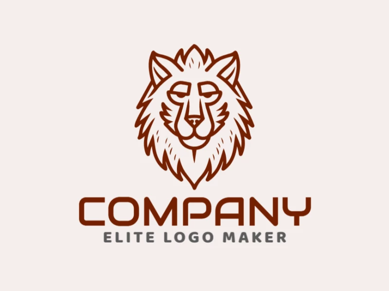 Un logotipo atractivo en estilo animal con la cabeza de un mono marrón, que ofrece un diseño encantador y asequible con detalles divertidos.