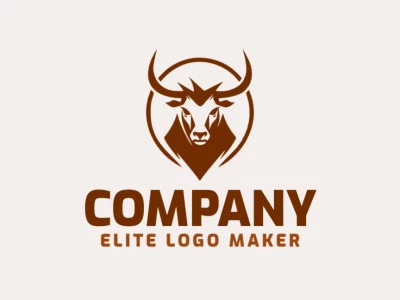 Crea un logotipo ideal para tu negocio en forma de un toro con un estilo pictórico y colores personalizables.