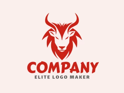 Logotipo personalizable en forma de un toro con diseño creativo y estilo simple.