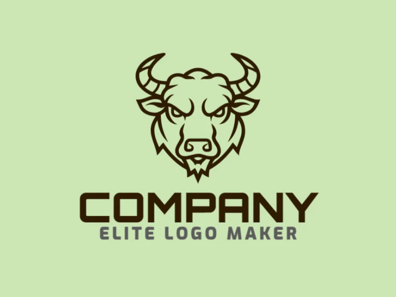 Un logotipo abstracto interesante con la forma de un toro, diseñado para una empresa con un estilo único y llamativo.