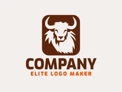 Logotipo ideal para diferentes empresas en forma de un toro con un estilo abstracto.