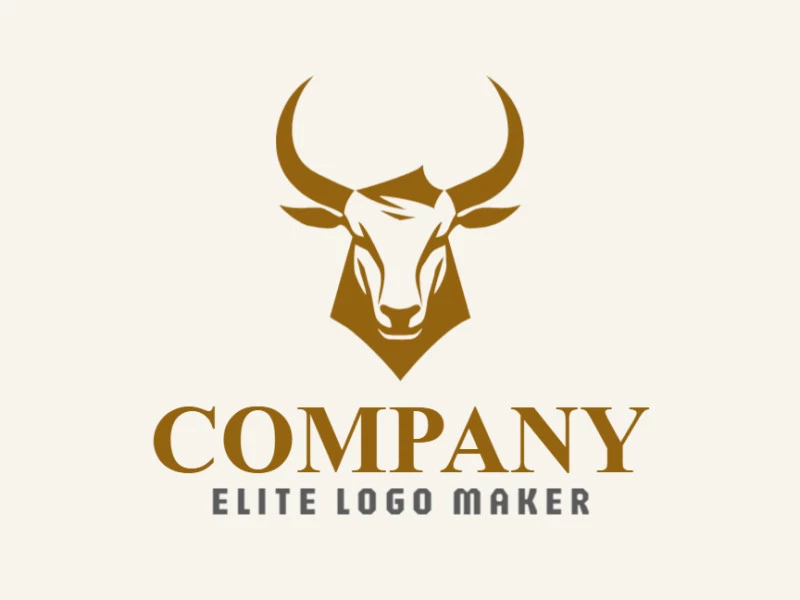 Logotipo profesional en forma de una cabeza de toro con un estilo mascota, el color utilizado fue el amarillo oscuro.