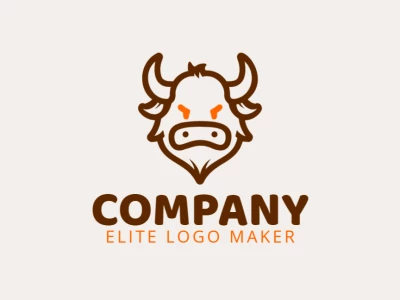 Un logotipo creativo y minimalista con una cabeza de toro en líneas limpias y un diseño elegante, destacando simplicidad y modernidad.