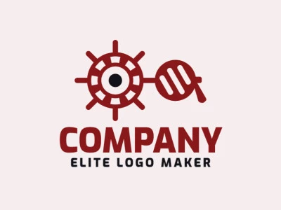 Logotipo ideal para diferentes negocios en forma de gafas combinado con un timón de barco con diseño creativo y estilo abstracto.