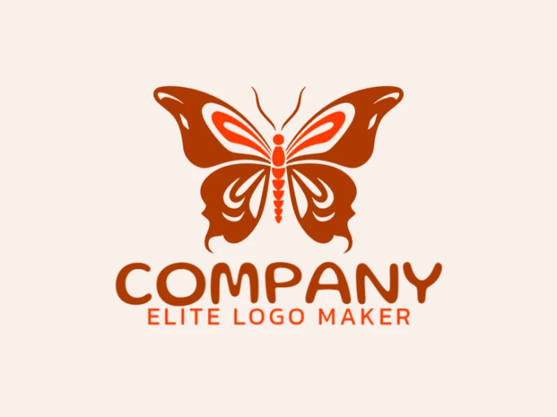 Logotipo ideal para diferentes empresas en forma de una mariposa con un estilo abstracto.