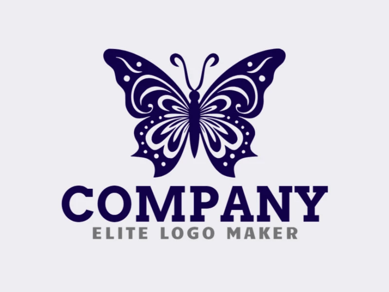 Crea un logotipo ideal para tu negocio en forma de una mariposa con un estilo hecho a mano y colores personalizables.