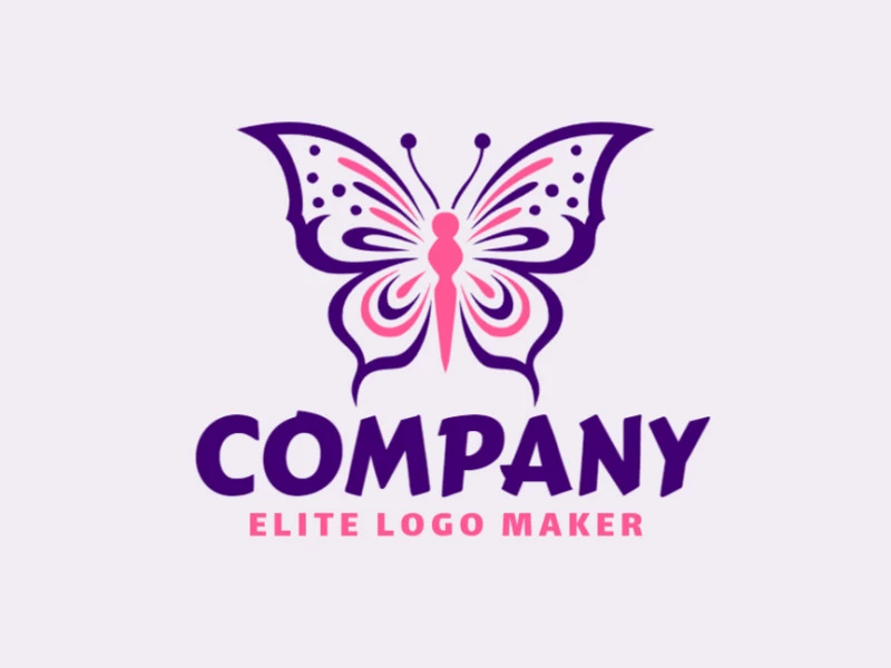 Logotipo moderno en forma de una mariposa con diseño profesional y estilo creativo.