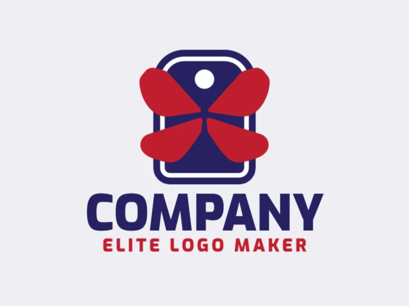 Crear su logotipo en línea con la forma de una mariposa combinado con una etiqueta con colores personalizables y estilo doble sentido.