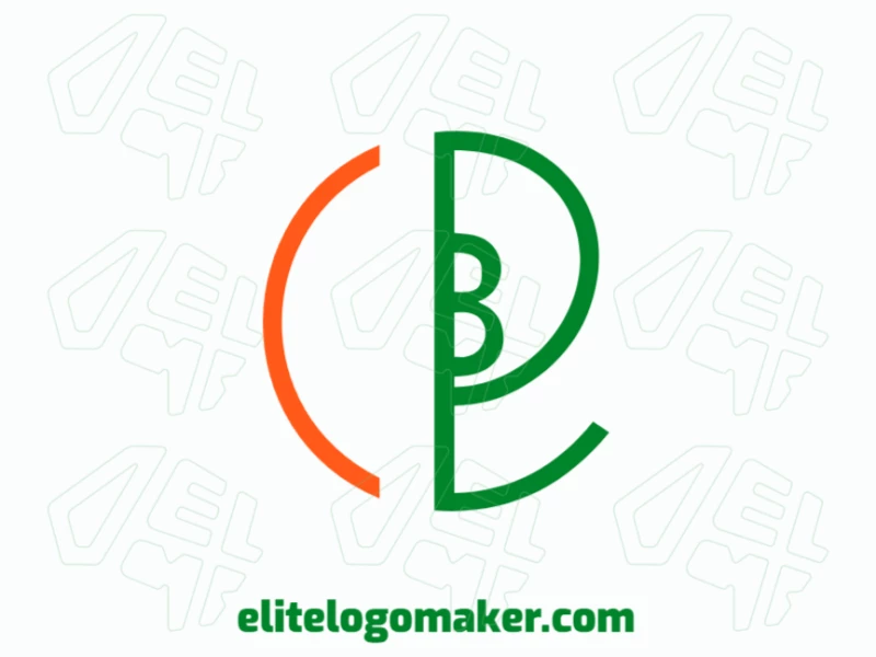 Diseño de logotipo minimalista con las letras 'C' y 'B' combinadas, con un estilo editable para fácil personalización y flexibilidad.