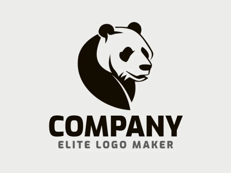 El diseño del logo presenta un oso panda tranquilo en estilo animal, creando un símbolo llamativo y vistoso, perfecto para cualquier empresa.