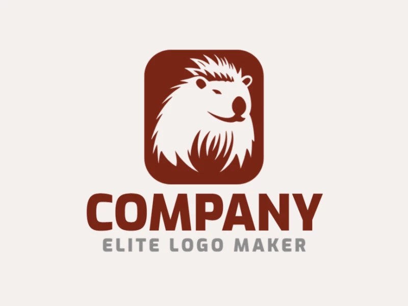 Logotipo ideal para diferentes empresas en forma de un carpincho con un estilo minimalista.