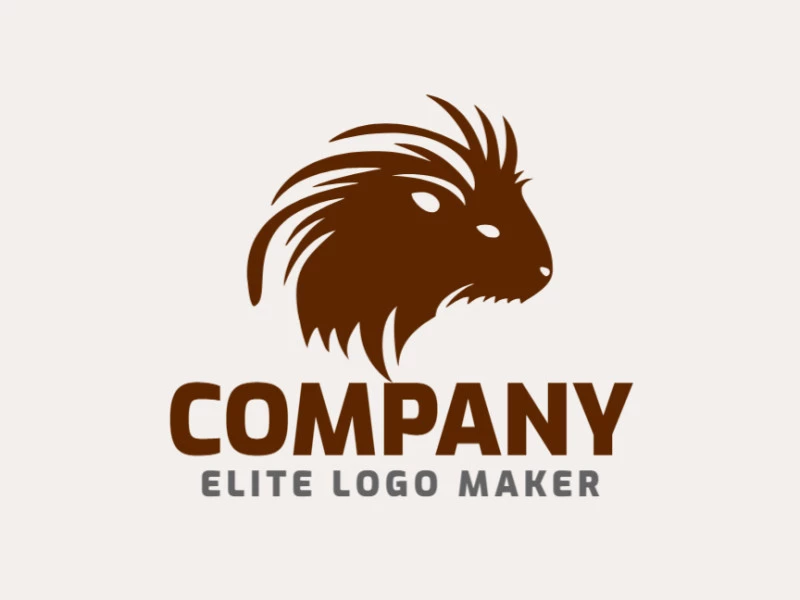 Logotipo ideal para diferentes negocios en forma de un carpincho, con diseño creativo y estilo minimalista.