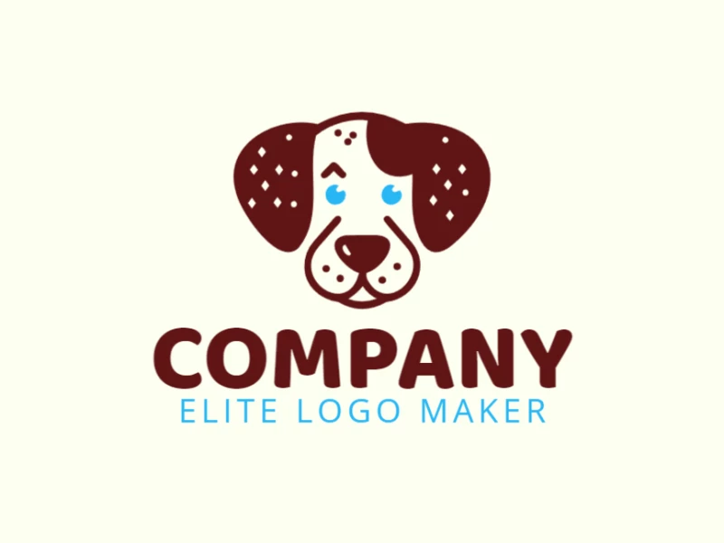 Un logotipo de mascota diferente con la cabeza de un perro caramelo, combinando detalles divertidos y tonos suaves para crear un diseño encantador y memorable.