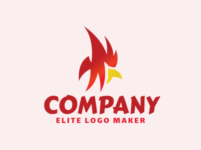 Crear su logotipo en línea con la forma de un cardenal, con colores personalizables y estilo gradiente.