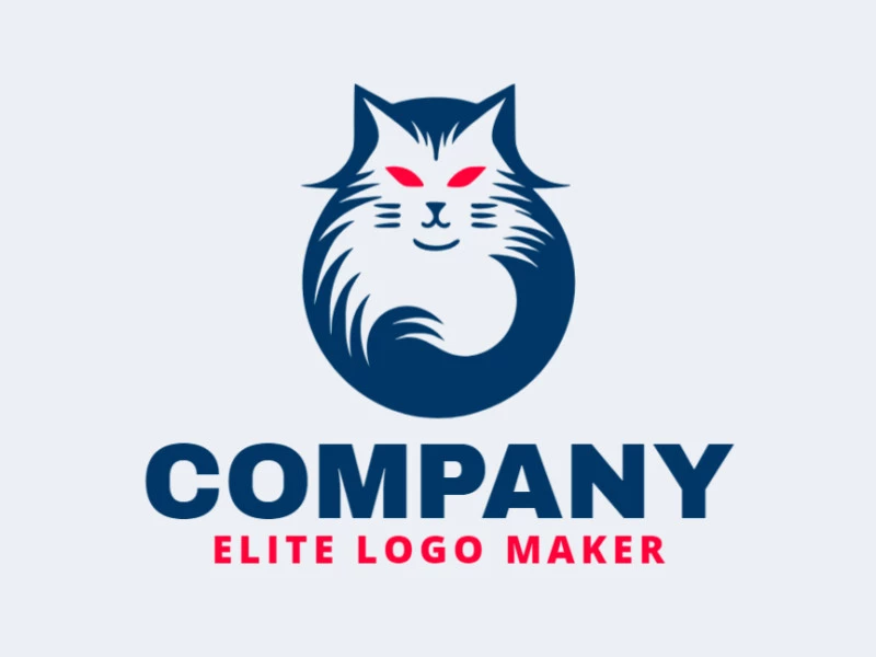 Logotipo ideal para diferentes empresas en forma de un gato con un estilo tribal.