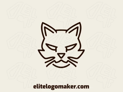 Un logotipo minimalista de gato barato y atractivo, diseñado con líneas limpias y simplicidad apropiada para un aspecto moderno.