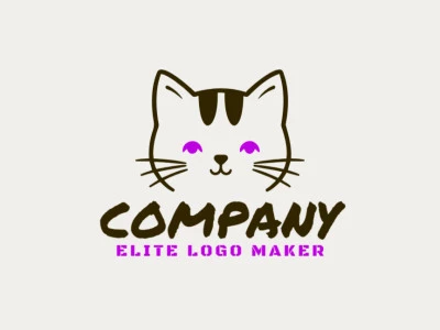 Diseño de logotipo minimalista con una cabeza de gato elegante, que combina simplicidad y sofisticación para una identidad de marca moderna y refinada.