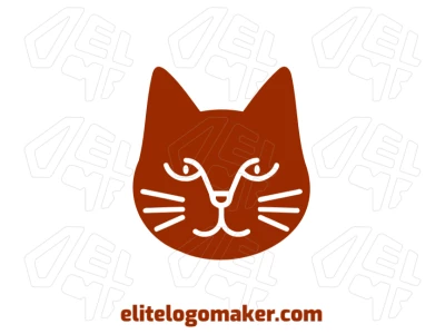 Un diseño de logo genial con la cabeza de un gato y diseño simple, presentado en estilo animal para una apariencia limpia y estilizada.