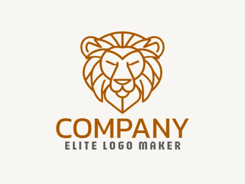 Un logotipo cautivador en monolinea con un encantador león, perfecto para una marca que busca una identidad sofisticada y atemporal.