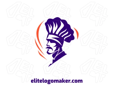 Diseño minimalista de chef con estilo abstracto, creado para generar una composición de logo única y creativa.