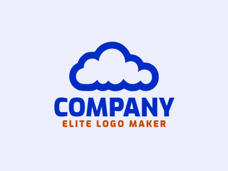 Logotipo personalizable en forma de una nube con diseño creativo y estilo minimalista.