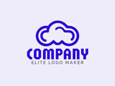 Logotipo creativo en forma de una nube con diseño refinado y estilo monoline.