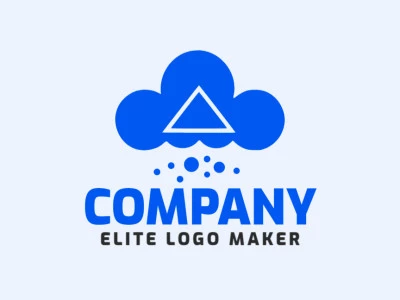 Logotipo moderno en forma de una nube combinado con un triángulo con diseño profesional y estilo minimalista.