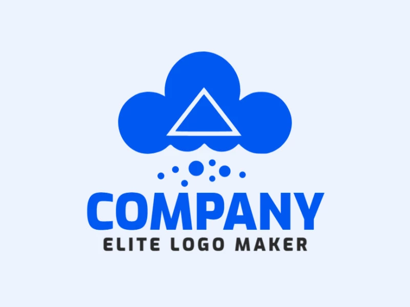 Logotipo moderno en forma de una nube combinado con un triángulo con diseño profesional y estilo minimalista.