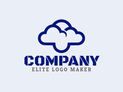 Logotipo profesional en forma de nubes con diseño creativo y estilo simple.